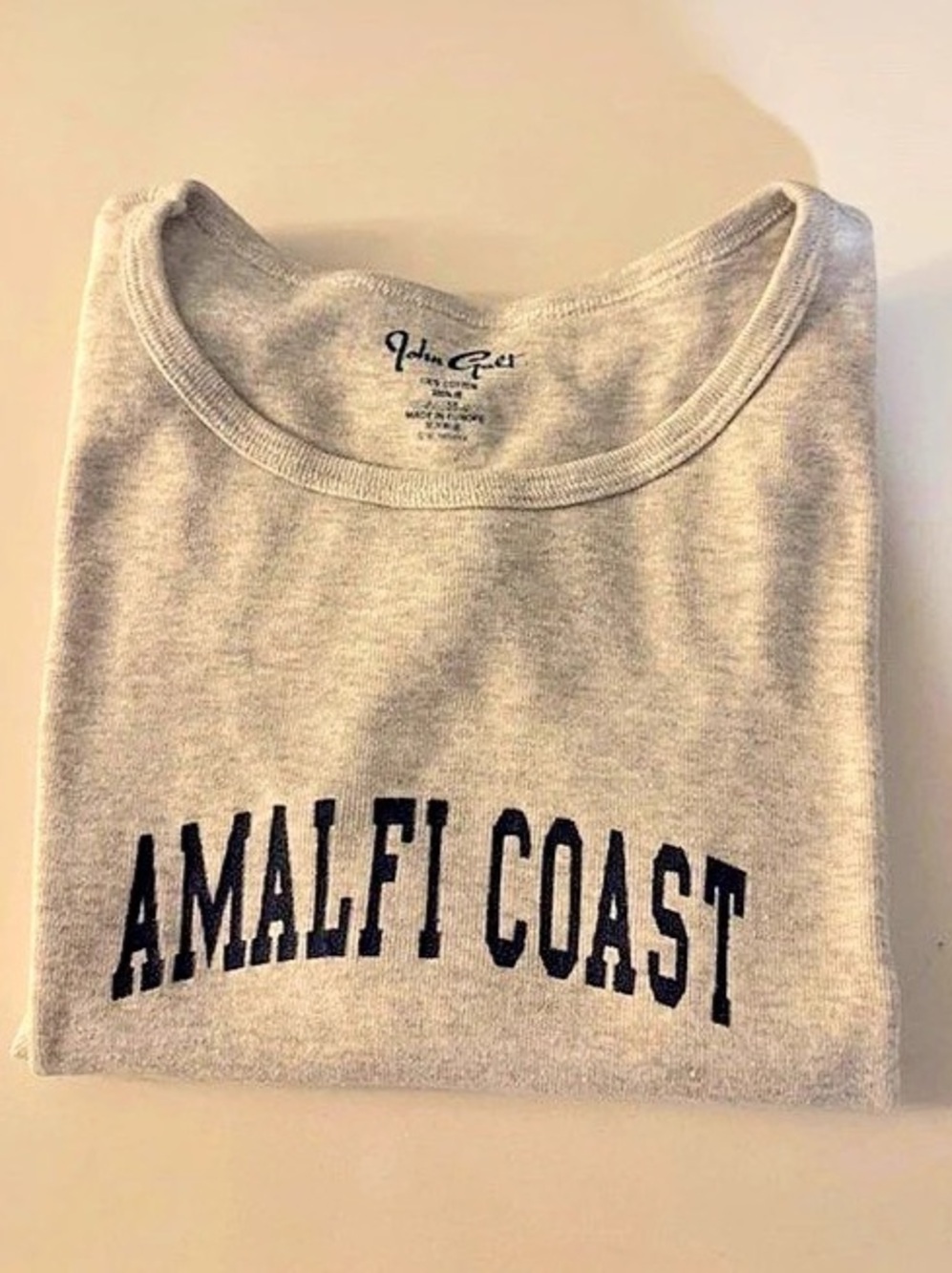 John Galt Amalfi Coast Baby Tee Gray